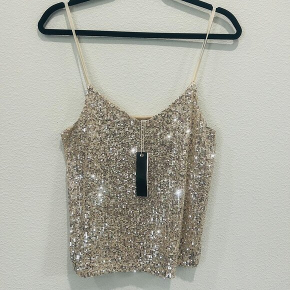 Steve Madden Tops - STEVE MADDEN Women's Spaghetti Strap Sequin Tank Top